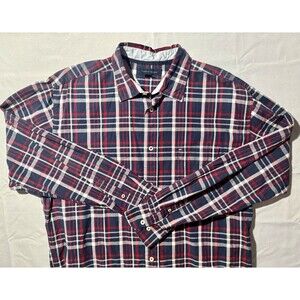 Tommy Hilfiger Multi-colored Plaid Long Sleeve Men's Button Down Shirt Size LG